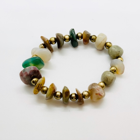 Peruvian Glass Stone Beaded Bracelet - Picture 1 of 3